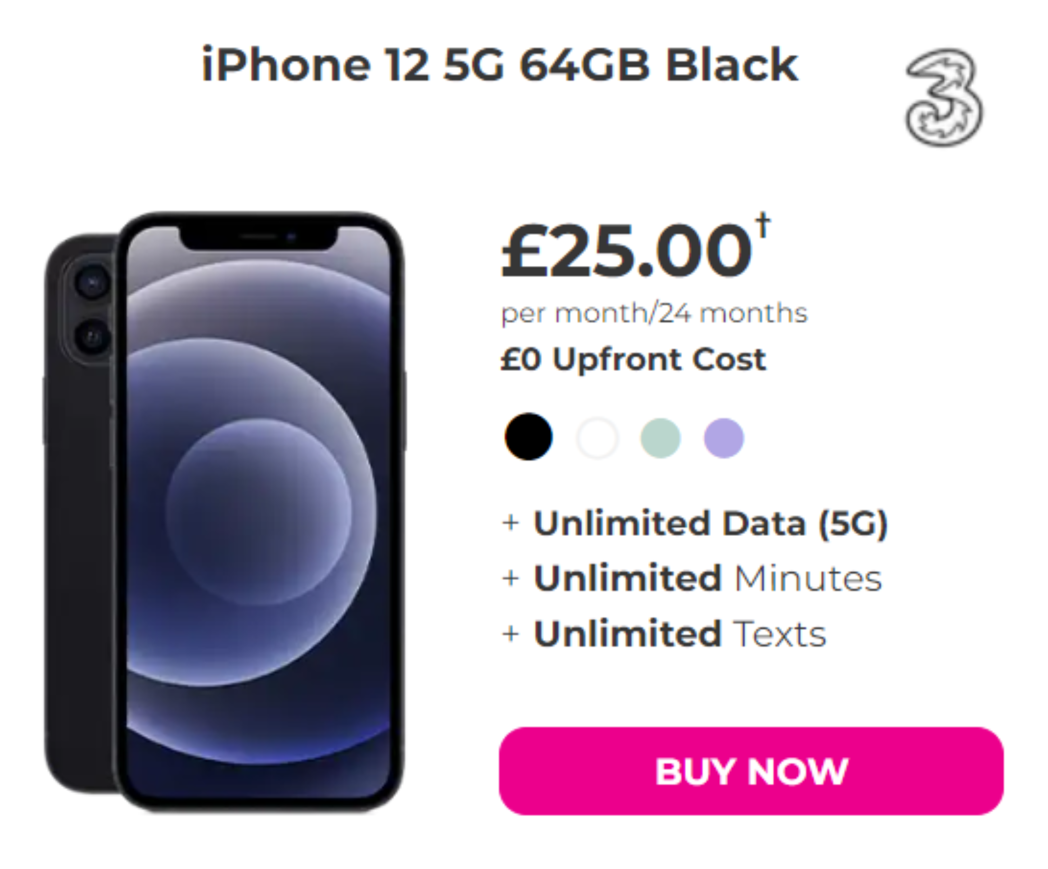 iphone 12 handset only deals uk